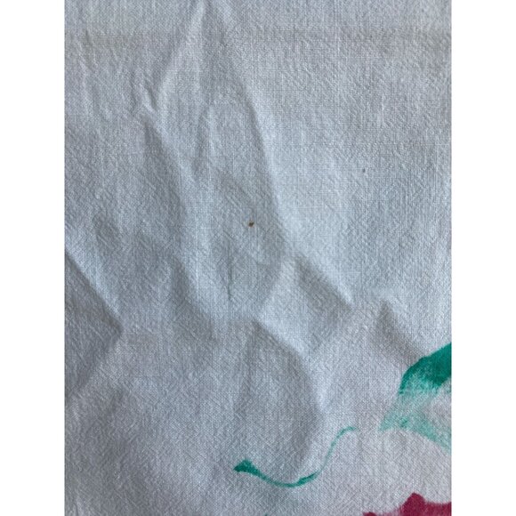 Vintage Floral Printed Tapestry Tea Towel With Yellow Crocheted Border - Picture 6 of 7